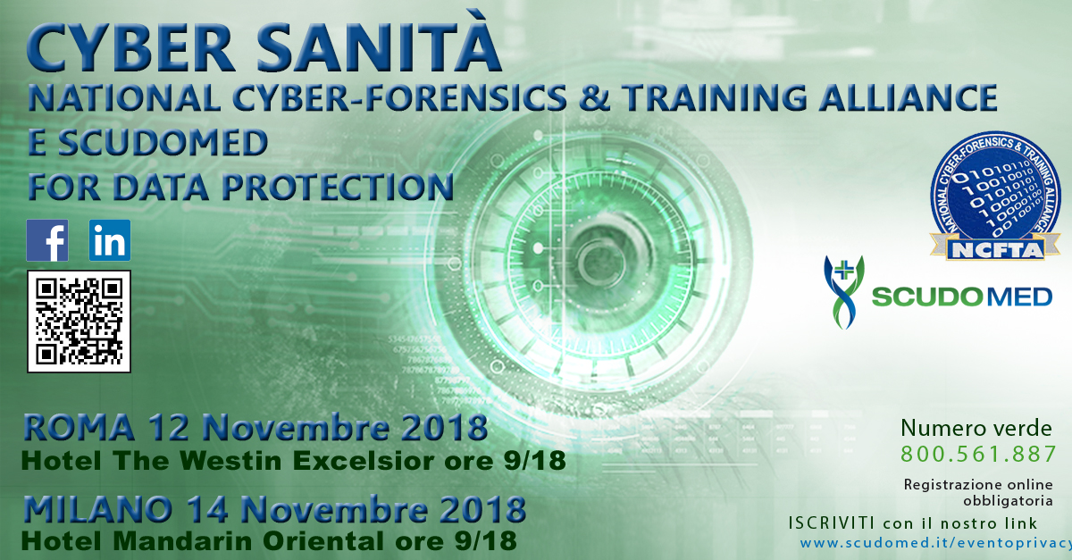 Locandina Cyber Sanità, 2018, Roma Milano